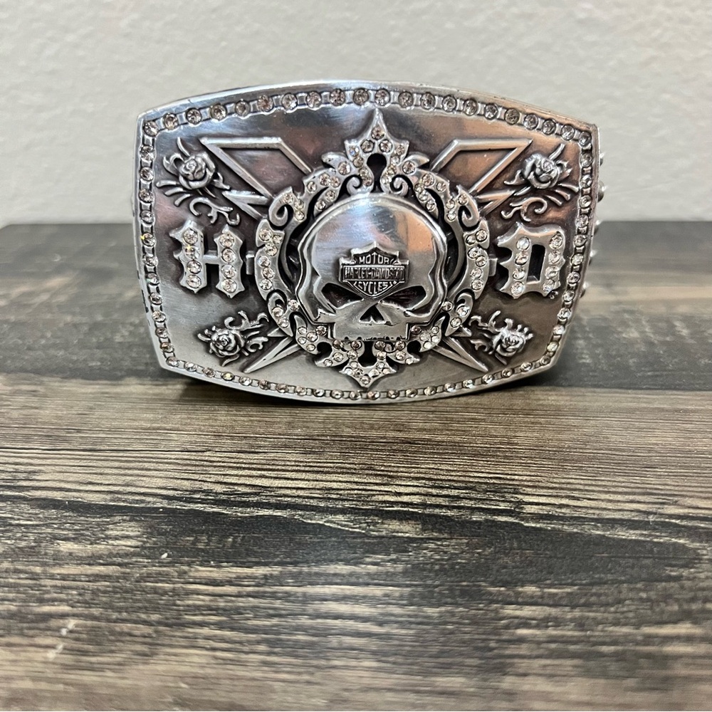 Silver Harley-Davidson Belt Buckle